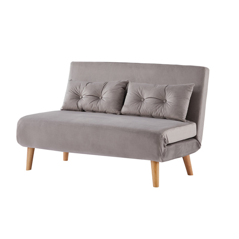 Donlon 2 Seater Velvet Sofa Bed, Grey Velvet