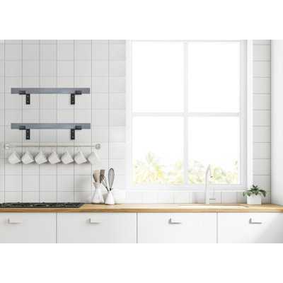 2 Piece Oak Bracket Shelf