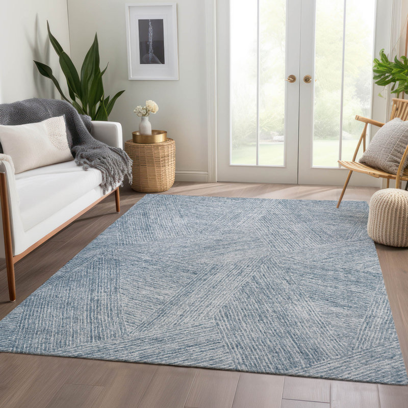 Premium Machine Washable Finchley AMF991 Lines Rug, Rectangle 9' x 12'