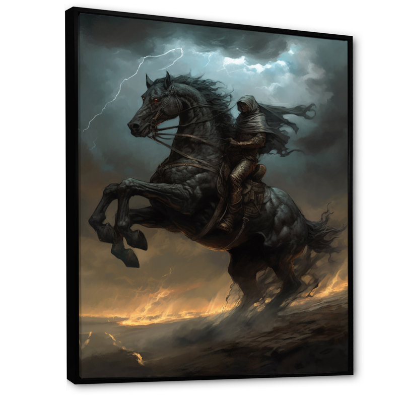 Impression sur toile fantaisie, Demon Rider, reproduction d'art foncé - Demon Rider, H 20 po x l 12 po x P 1 po