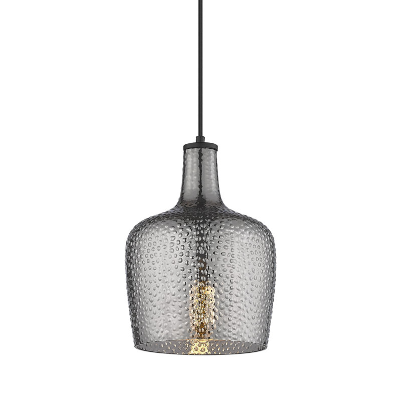 Luminaire suspendu simple à 1 lumière Weisend, Noir mat