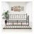 Twin Size Daybed Metal Frame with Trundle Set, Twin Day Bed Sofa, Daybed and Roll Sofa Bed for Guest Room, Bedroom, Living Room, Victorian Style, Black