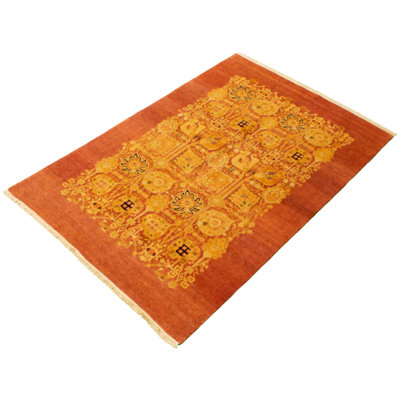 Yaak One-of-a-Kind 6'0" X 8'8" New Age Wool Area Rug in Dark Copper