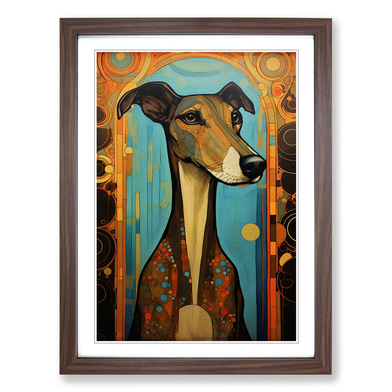 Greyhound Nouveau - Framed Print