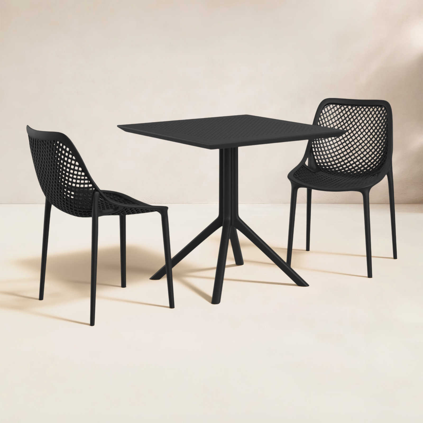 Farrah Square 2-Person Bistro Set, Black