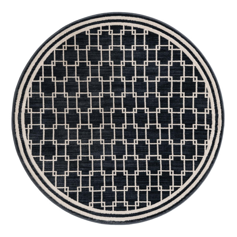 Jill Zarin Metropolitan Uptown Rug Navy Blue, Round 4'1"