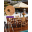 Ensemble de salle à manger d'extérieur toutes saisons 10 pièces Ensemble de salle à manger d'extérieur avec trou pour parasol et structure en aluminium Ensemble de salle à manger d'extérieur moderne pour 8 personnes pour cour arrière / porche / terrasse, 2 tables, 8 chaises, teck-123192679