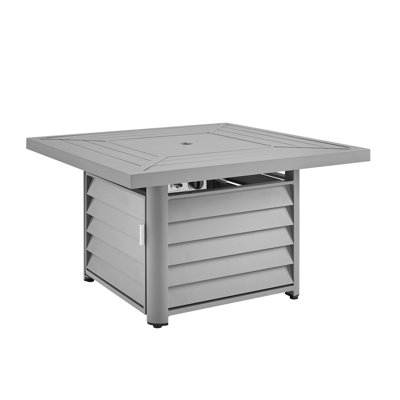 Baecher Aluminum Propane Outdoor Fire Pit Table with Hidden Fuel Tank Storage & Lid