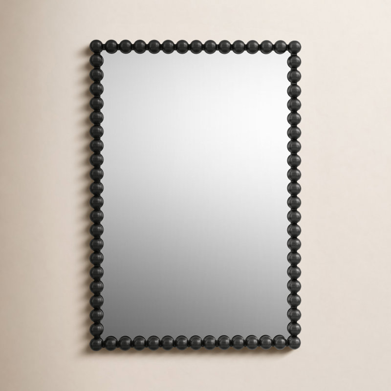 Miroir de salle de bain Sanne, Noir mat, H 30 po x l 20,5 po