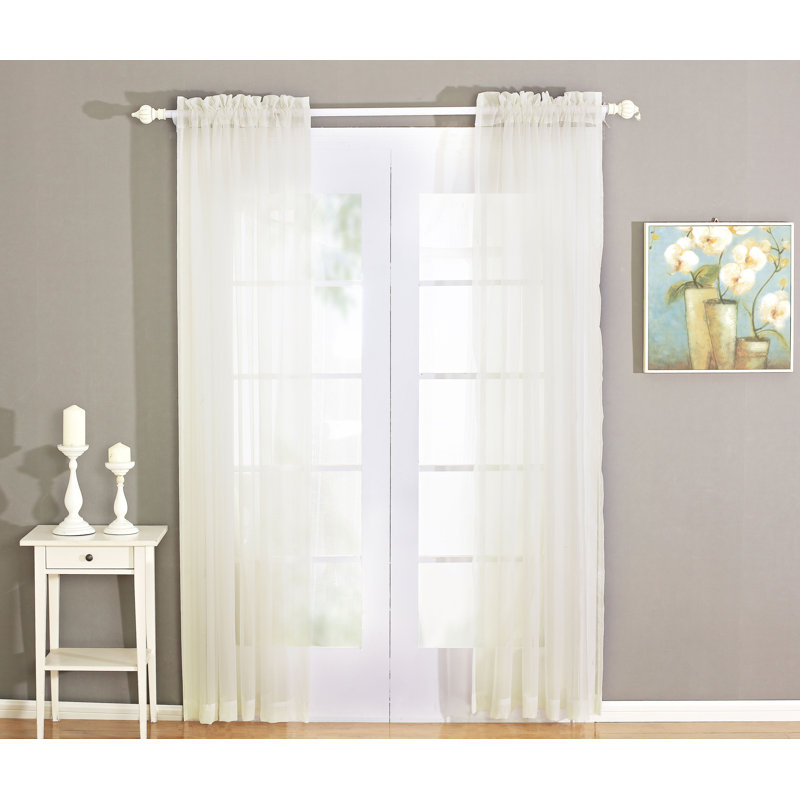 Sheer Curtain Pair, 56" W x 84" L, Cream