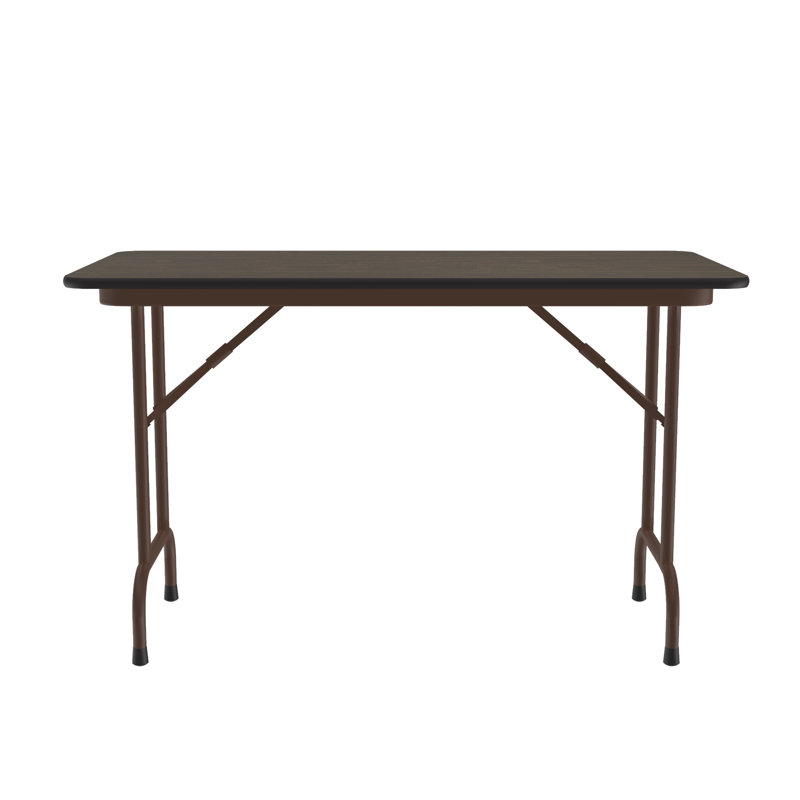 Walnut 24x48" Folding Table with Steel Legs