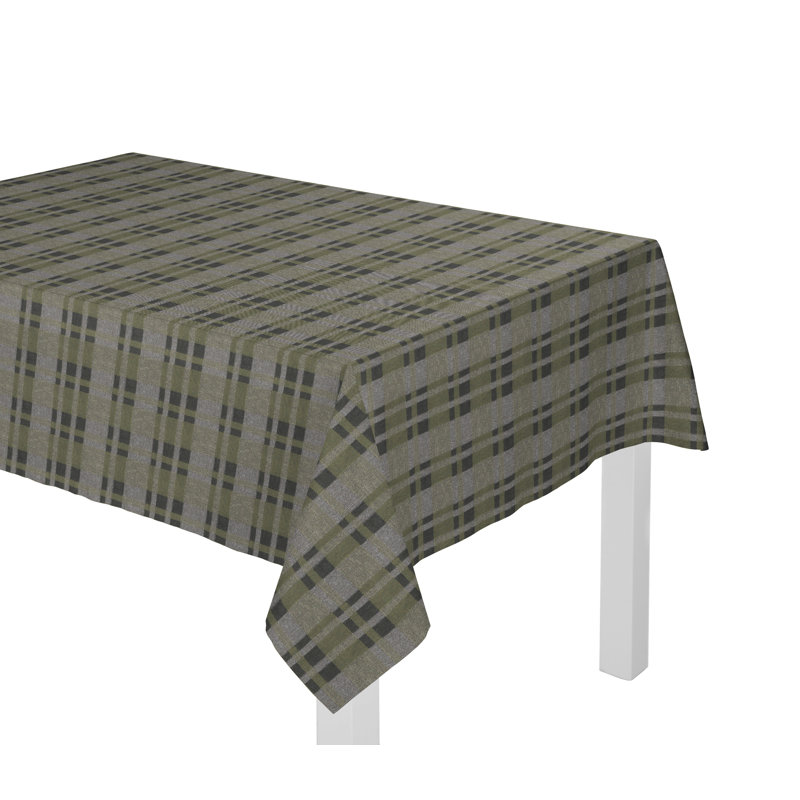 Devore Tablecloth, Green/Grey/Black, 130cm W x 160cm L