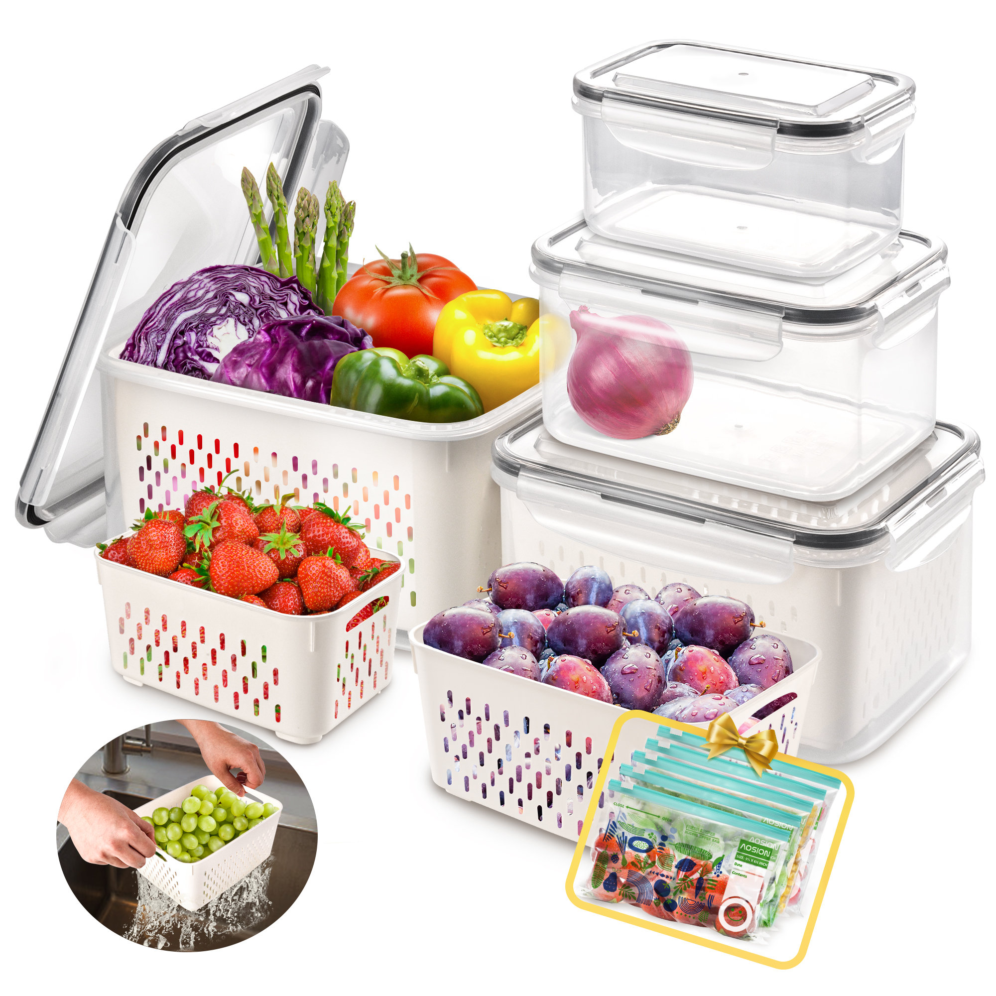 Extra Large Airtight Food Storage Containers - 2 PC 175 oz Each