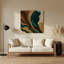Art mural abstrait en métal vert 69-434370238