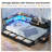 Twin Daybed With Charging Station, Corner Bed Frame With Led Lights 8 Storage Drawers And Bookcase, Black-2141591131
