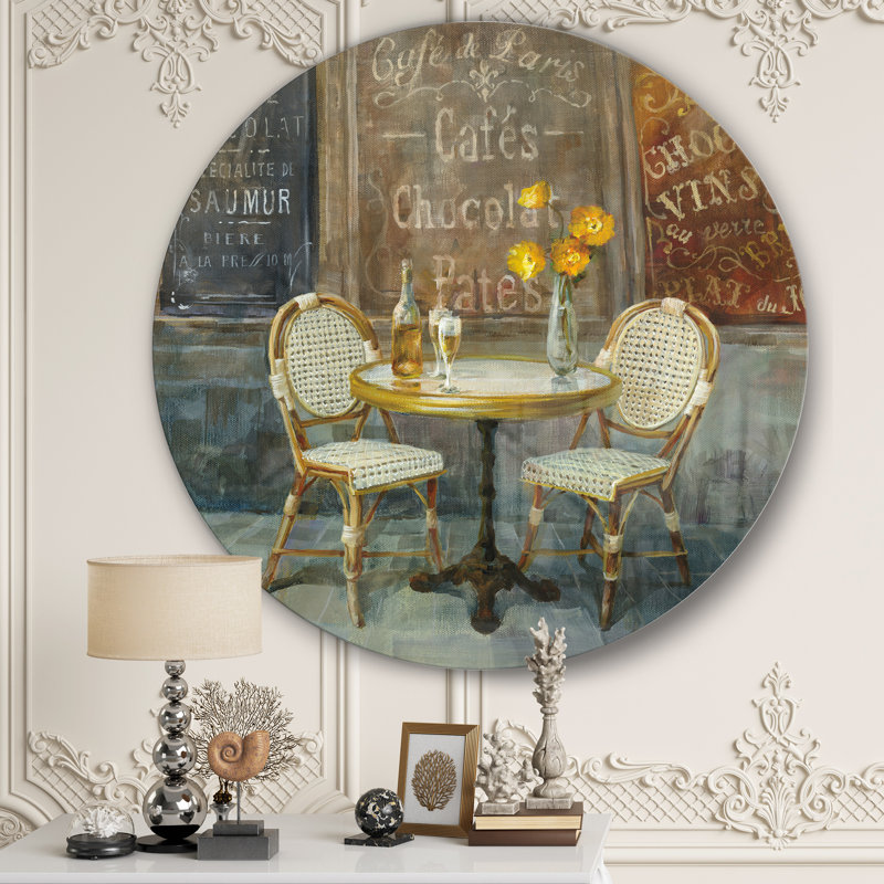 Art mural français en métal «French Cafe», Paris Bistro rétro - café français, H 36 po x l 36 po