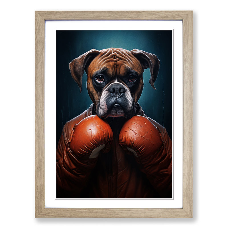 Boxer Dog Conceptual No.2 - Framed Print, Oak Framed, 64cm H x 46cm W x 2cm D