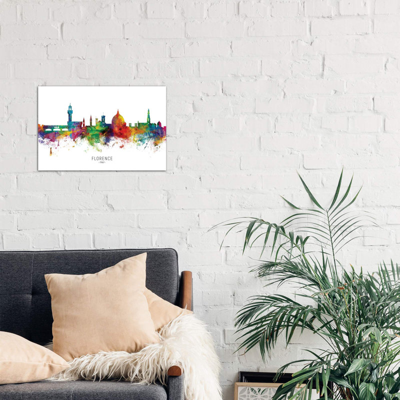 Florence Italy Skyline - No Frame Painting on Canvas, 66.04 cm H x 45.72 cm W x 3.175 cm D