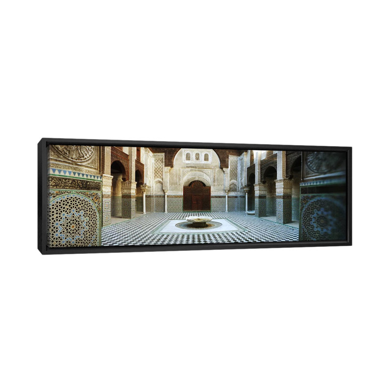 « medersa bou inania, fez, maroc », peinture sur toile, H 12 po x l 36 po x P 1,5 po, Toile tendue