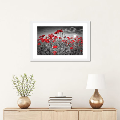 " Idyllic Field Of Poppies With Sun " by Melanie Viola
