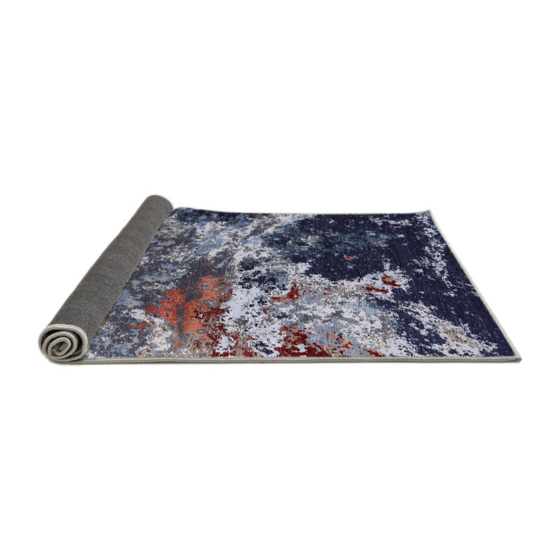 Tapis abstrait bleu, Rond 7 pi