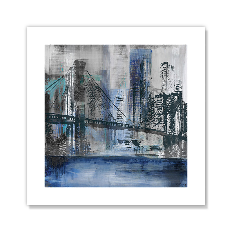 Brooklyn Bridge, impression roulée, H 10 po x l 10 po x P 0,1 po