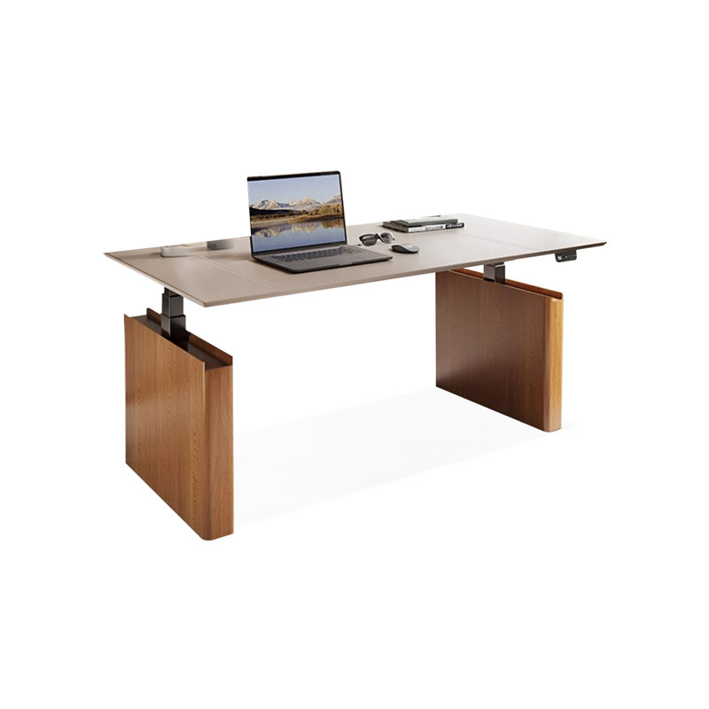 Bureau debout blanc en cuir, H 49,21 po x l 62,99 po x P 27,56 po