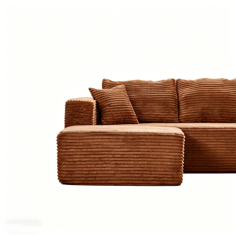Boneless 118" U-shaped Sectional Couches For Living Room Modern Modular L-shape Cloud Sofa Compression-boneless Deep Seat Couch With Chaise And Ottoman