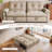 77" Convertible Sleeper Sofa with Pull-Out Bed, USB Ports & Side Pockets, Loveseat Couch for Living, Brown-1679393954