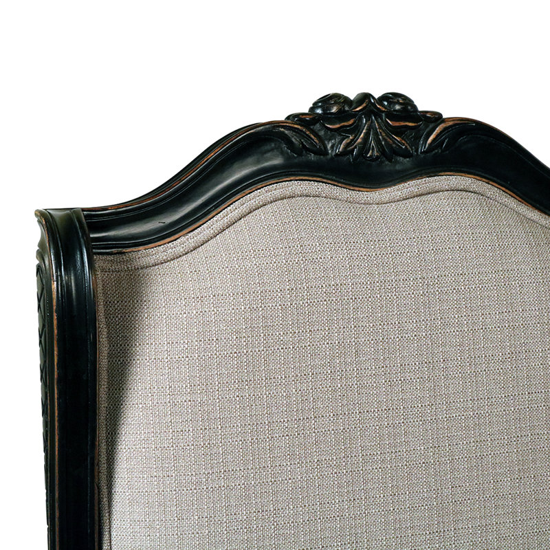 Koreon Upholstered Armchair, Black, No, Light Gray Polyester Blend