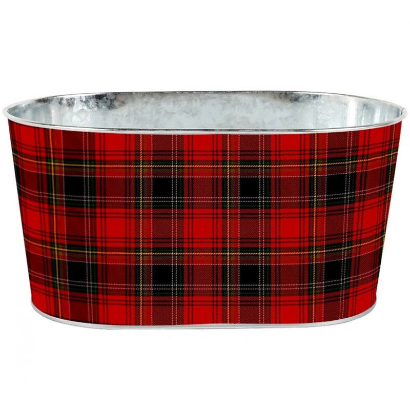 Yuletide Plaid Printed Bucket