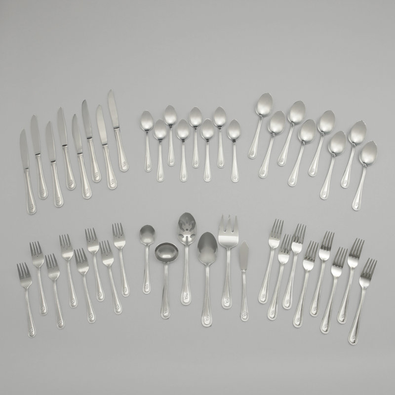Ensemble de couverts en acier inoxydable monogramme 46 pièces pour 8 personnes RiverRidge , F