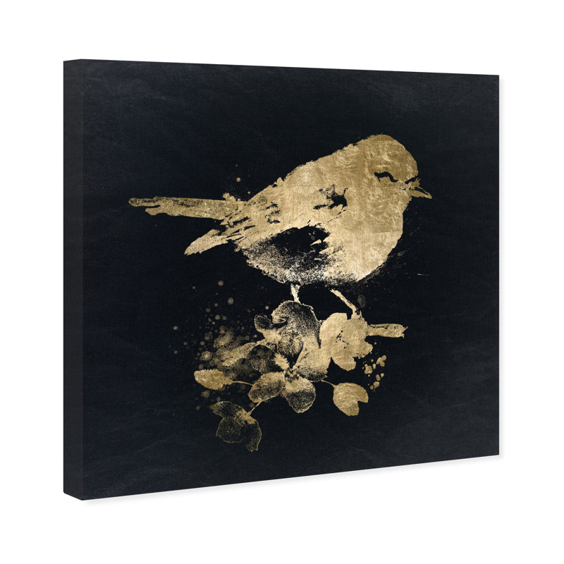 " Gold Bird " Painting Print, 30'' H x 30'' W x 1.5'' D