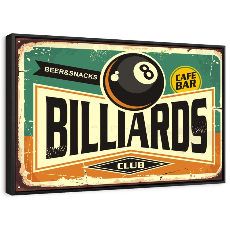 "Loisirs et mode de vie", impression sur toile "Billiards Club", H 25 po x l 37 po