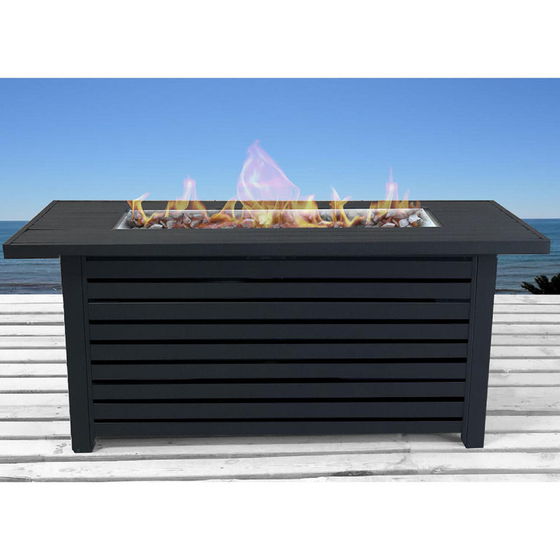 Table de foyer d'extérieur en acier au propane / gaz naturel avec couvercle
