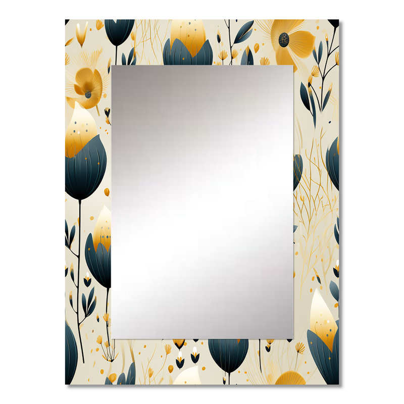 Motif floral sarcelle Alysse, 32 po x 24 po
