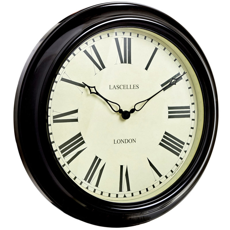 Downing Lascelles Station Clock - 45cm, Black
