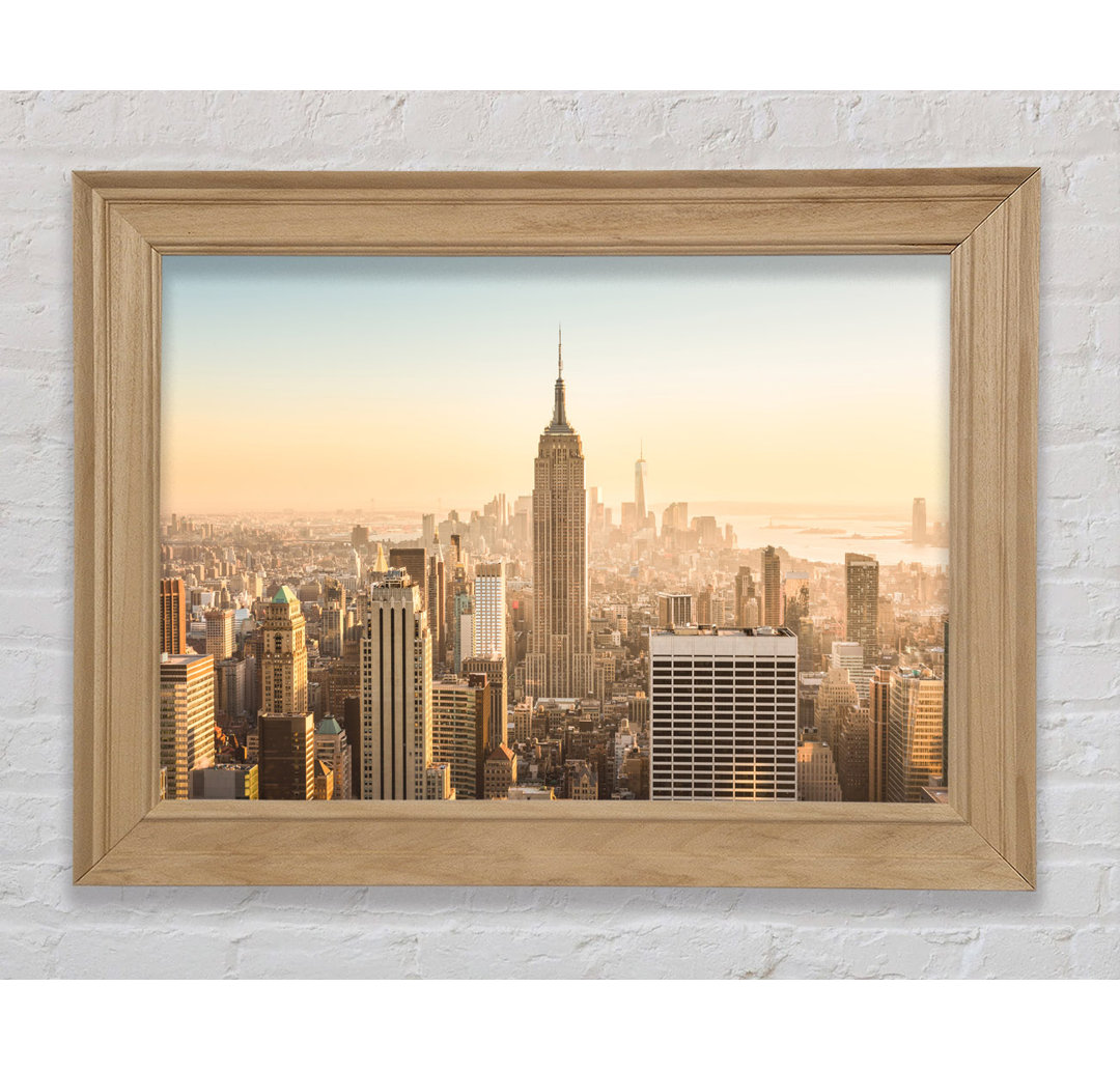 New York Skyline In The Day - Einzelne Bilderrahmen Kunstdrucke