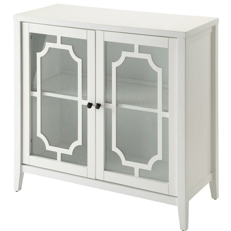 Console Table With 2 Door Cabinetry - Organizes Efficiently Compartment Keeps Items Organized