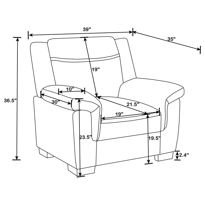 Fauteuil d'appoint rembourré rembourré Krista - gris, Similicuir gris