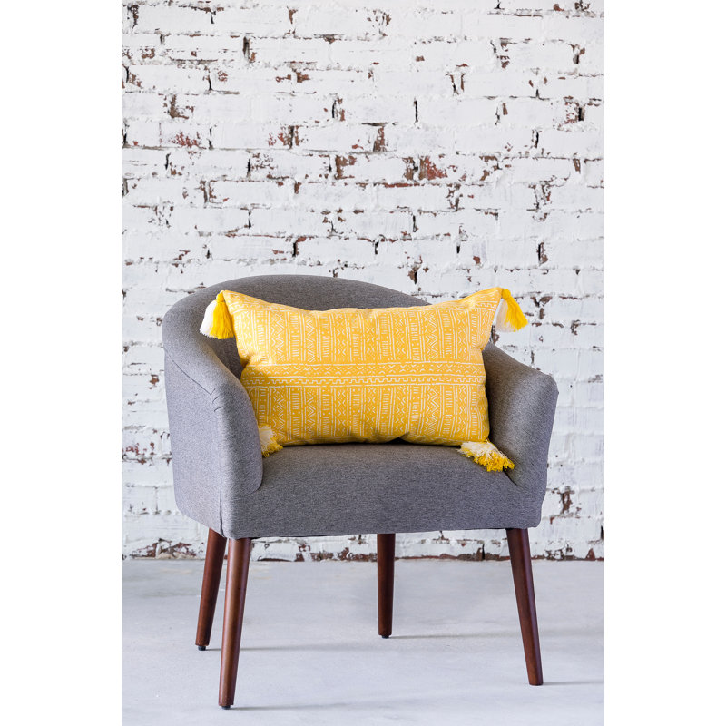 Canary Yellow Cotton Canvas Rectangular Throw Pillow
