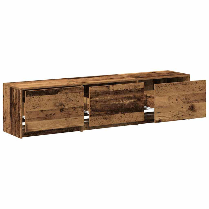 Unfinished TV Stand, Old Wood, 40cm H x 162.5cm L x 34cm W
