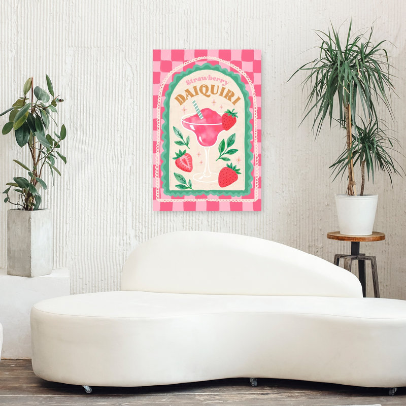 «Sweet Strawberry Daiquiri», impression d'art rétro rétro sur un fruit abstrait, H 36 po x l 24 po