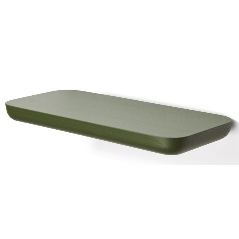 Acrocoro Ash Solid Wood Floating Shelf, 2.8cm H x 105cm W x 11cm D, Green