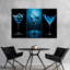 Ensemble de 3 boissons bleues sur toile-92829639