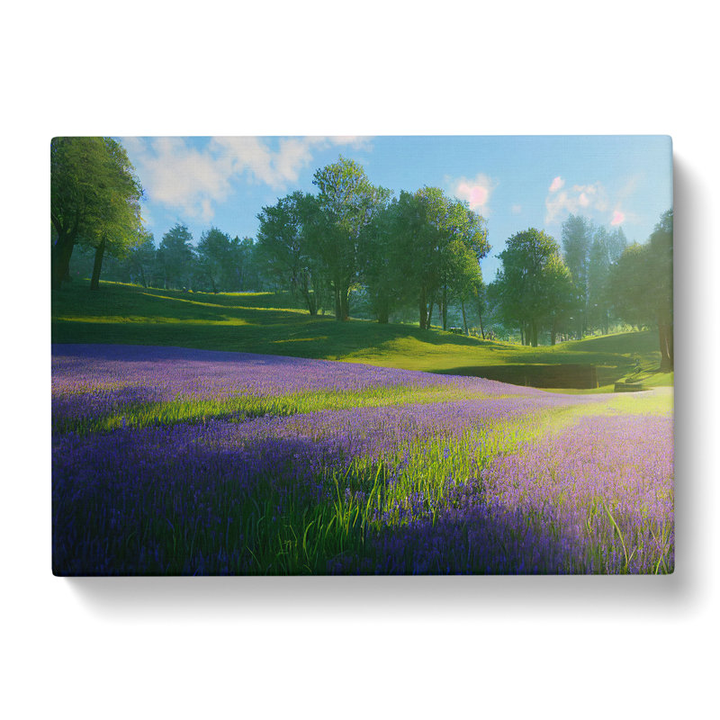 Dreamlike Bluebell Field - Wrapped Canvas Photograph - Wrapped Canvas, 35cm H x 50cm W x 3cm D