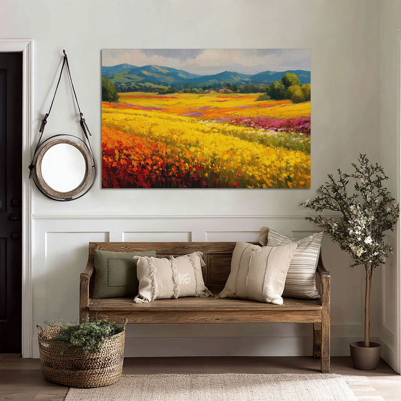 Art mural sur toile tendue Golden Petals, H 40 po x l 60 po