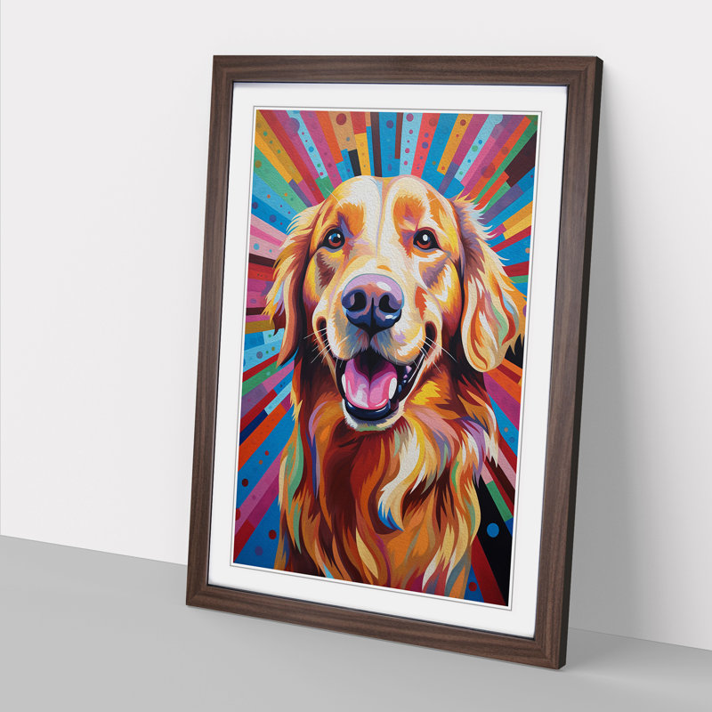 Golden Retriever Op No.3 - Framed Print, 46cmH x 34cmW