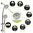 Multi Function Shower - 8 Hand Shower, 4.7" Rain Showerhead, Stainless Steel Hose, Adjustable Holder, Slide Bar, Angle Brushed Nickel Finish Holder-125519046