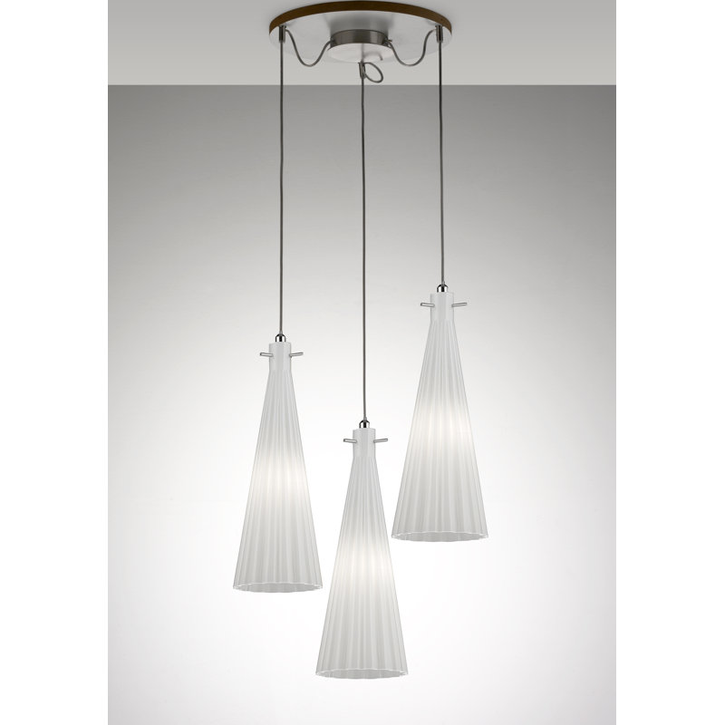 Costa 3 - Light Nickel Kitchen Island Pendant, White